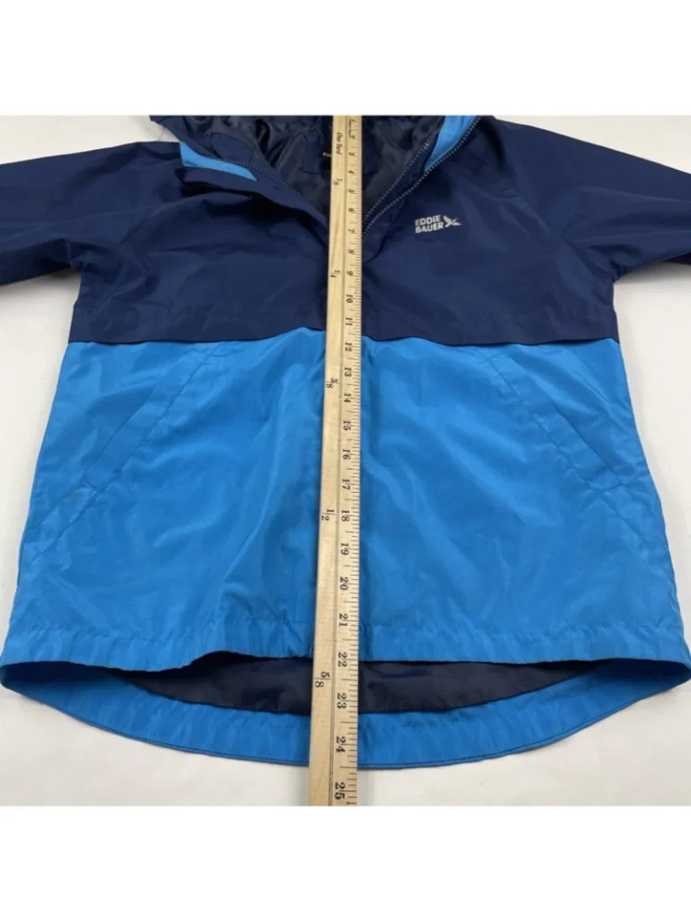 Eddie Bauer 3-in-1 Jacket Boys M (10/12) Blue Hooded Shell Only